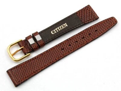 Citizen Strap Size 15Mm Vintage Dark Brown Lizard Genuine New Cool - Image 1 of 3