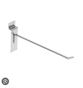 10 PEZZI GANCIO GANCI APPENDINO CROMATO PORTABLISTER 20CM PANNELLO DOGATO NEGOZI - Foto 1 di 3