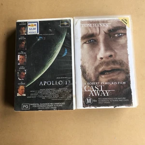 Tom Hanks Apollo 13 Castaway Drama Adventure Thriller 2 Ex-Rental VHS Videos - Picture 1 of 4