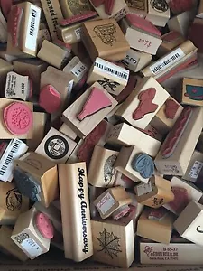 Grab Bag of 20 New Mounted Rubber Stamps Mixed types/brands Approx $100 retail - Picture 1 of 3