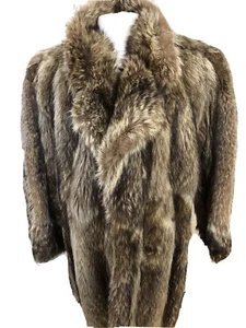 GENUINE RACCOON FUR COAT Jacket FOR MEN LENGTH 31 Sz.L (42) n.575 - Picture 1 of 8