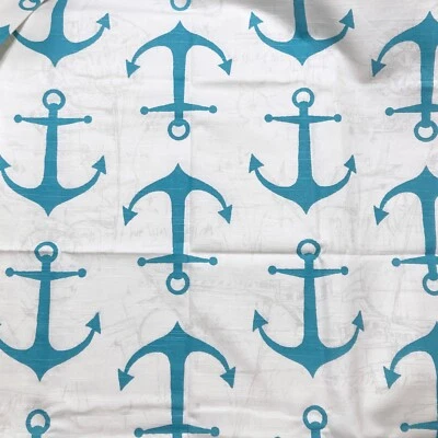 Tela de lona ancla estampada Premier 1 yarda azul náutica playa costera Foto 1 de 4