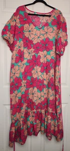 The Odell's Oh Joy! Maxi Vestido Julia Mujer 2x Rosa Floral con Bolsillos Volantes Dobladillo - Imagen 1 de 8