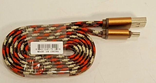 Cable cargador de nailon grueso tipo C a USB de 3 pies Foto 1 de 4