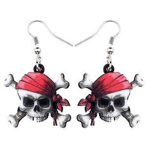 NEWEI Acrilico Halloween Pirata Teschio Orecchini Goccia Pendenti Accessori Charms... - Foto 1 di 6