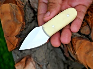 Custom Hand Made Carbon Steel Throwing Mini Boot Knife W Leather Cover 2881 - Picture 1 of 5