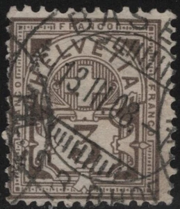 #SVI (04283) Svizzera 1905 3 c. grigio fili di seta (N°101) usato - Imagen 1 de 1