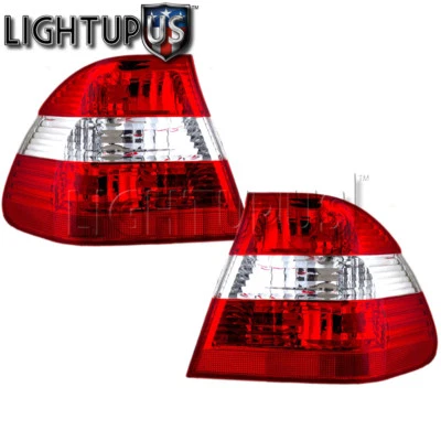 2002-05 BMW 325i 325xi 330i Left Right Pair Outer Brake Red Amber Taillights - Image 1 of 2