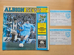 1985 West Bromwich Albion v Liverpool programme & Ticket Stubs - WBA - Picture 1 of 1