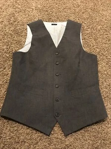 J. Ferrar Mens S Vest Gray Silver Button Up Polyester Blend A4 - Picture 1 of 4