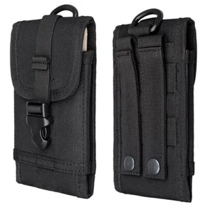 Outdoor MOLLE Tactical Military Pouch Army Black Waist Holster Smartphone Pouch - Picture 1 of 10