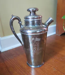 1934 COCKTAIL SHAKER - CORINTHIAN YACHT CLUB To Capt. WILMER from RALPH EARLE - Picture 1 of 6