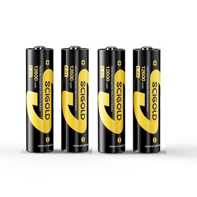 Scigold 12600mWh 可充电电池锂离子大容量 4 件 — 第 1/4 张图片