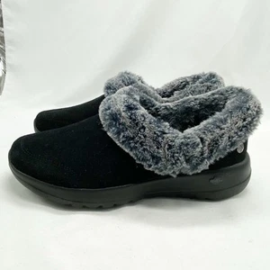 Skechers Go Lounge Joy schwarz Wildleder Leder Slipper Schuhe Fell gefüttert 7,5 Fell gefüttert - Bild 1 von 8