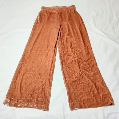 Pantalones de pierna ancha de terciopelo salmón Alice + Olivia Racquel (¿S-M?) Defectuoso Foto 1 de 4