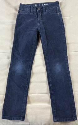 Pantalones de pana Gap Denim para niños elásticos ajustados azules talla 7 Foto 1 de 4