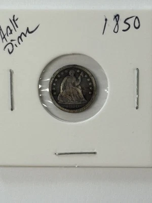 1850 Seated Liberty Half Dime  US Type Coin fine Condition Free Shipping! - Image 1 of 2