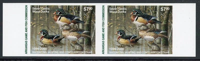 ARKANSAS 1999-2000 WATERFOWL HUNTING & CONSERVATION STAMP IMPERF MINT PAIR ! C03 - Image 1 of 2