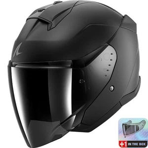 Shark Skwal Jet Motorcycle Helmet - Dark Shadow Matt Black / Anthracite - Picture 1 of 3