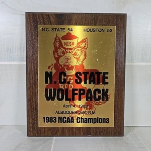 NC State Wolfpack 1983 NCAA Champions Plaque Albuquerque NM State 54 Houston 52 - Bild 1 von 8
