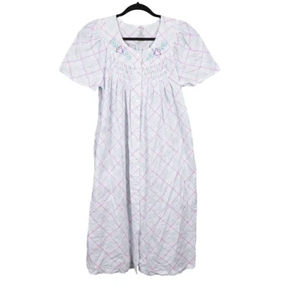 Bata Secret Treasures S 4 6 para mujer manga corta blanca púrpura azul broches de presión algodón Foto 1 de 4