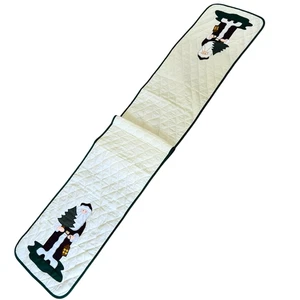 Christmas Table Runner Mullins Square Quilted 88" x 14" Ivory USA - Picture 1 of 4