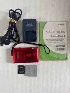 Canon Ixus 220 HS Digital Camera 12.1MP Red Tested Working - Picture 1 of 15