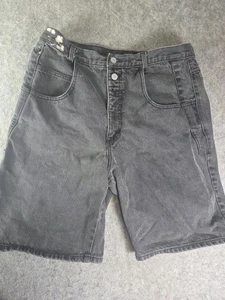 Vintage Guess 2 Button Front Georges Marciano Black Denim Shorts SZ 34 USA - Picture 1 of 9