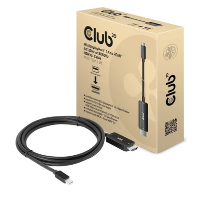 Club 3D CAC-1187 MiniDisplayPort™ 1.4 to HDMI™ 4K120Hz or 8K60Hz HDR10+ Cable 1. - Image 1 of 4