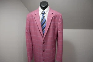 Nautica Windowpane Plaid Performance Blend Blazer Sports Jacket Mens Sz 46 L - Picture 1 of 11