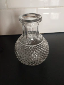 Glasvase Hobnail Diamantschliff Glas runder Sockel hoch "ohne Deckel" - Bild 1 von 5