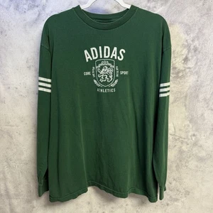 Vintage 90s Adidas Langarmshirt Herren Large Grün 3 Streifen Y2K - Bild 1 von 10