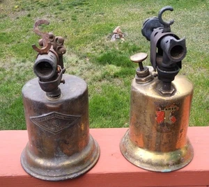 Vtg/Antique SET OF 2 Turner & Starlight Blow Torches Brass Parts Only - Picture 1 of 17