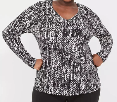 Livi 22/24 衬衫黑白长袖 V 领新品 — 第 1/4 张图片