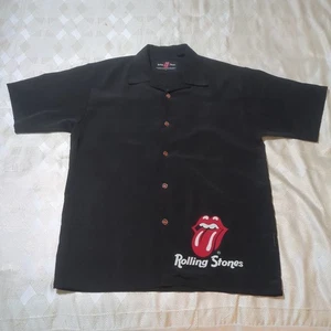 Camicia nera con bottoni Rolling Stones by Dragonfly Bowling (XL, VINTAGE, 2002) - Foto 1 di 15
