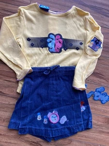 Blues Clues Vintage Girl Denim Skirt Outfit Set 4 5 6 - Picture 1 of 2