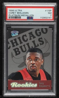 1998 Fleer Ultra Rookies Platinum Medallion /66 Corey Benjamin PSA 7 Rookie RC - Image 1 of 2