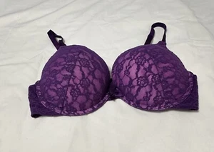 Sujetador Victoria's Secret para mujer 34D púrpura push up encaje con aros correas cruzadas en el pecho - Imagen 1 de 5