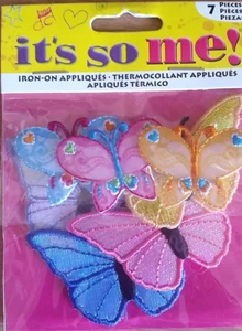 IT'S SO ME! Iron-On Appliques - ASSORTED BUTTERFLIES - 7 pcs - Picture 1 of 2