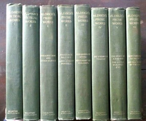 WERKE von Thomas Bailey Aldrich 8 Bände 1897 Prosa & Poesie Houghton Mifflin - Bild 1 von 11
