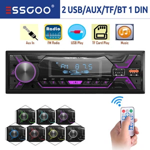 Single 1 DIN Autoradio mit Bluetooth FREISPRECH MP3 FM USB SD AUX BT OHNE CD - Bild 1 von 13