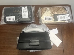 Nicole Miller Lot of 3 Handbags Black Gold NEW with Tags $140 - Picture 1 of 8