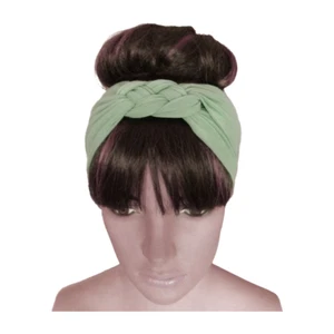 Sage Green Braided Headband. Soft Head Wrap. Stretch Hairband. Hair Piece. - Picture 1 of 1