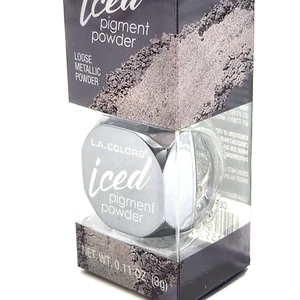 LA Colors Eyeshadow Powder Iced Loose Pigment Foiled Metallic Silver Gray - Picture 1 of 9