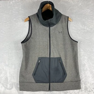 Under Armour Womens XL ColdGear Infrared Vest Full Zip Golf Gray Zip Pockets - Picture 1 of 7