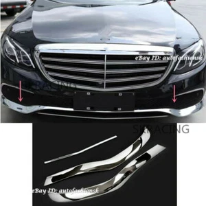 For Mercedes Benz E Class W213 2016-19 Chrome ABS Front Bumper Lid Molding Trim - Picture 1 of 11