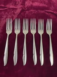 Oneida Stainless Steel Profile 6 Dinner Forks Lot of 6 Flatware - Picture 1 of 6