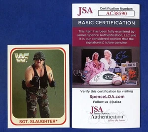 1991 Merlin SGT. SLAUGHTER SIGNED WRESTLING CARD #101 ~ JSA AC38590 - Picture 1 of 3