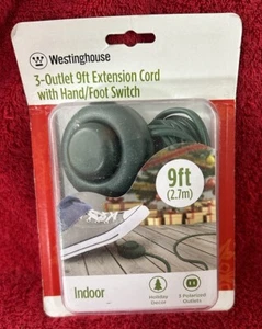 Westinghouse Polarized 3-Outlet Hand/Foot Switch 9ft Extension Cord Indoor Green - Picture 1 of 2