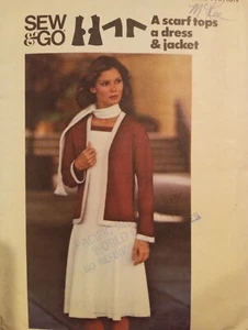UC Size 10 Vintage 70s Cardigan Dress Sewing Pattern Butterick 4594 - Picture 1 of 2